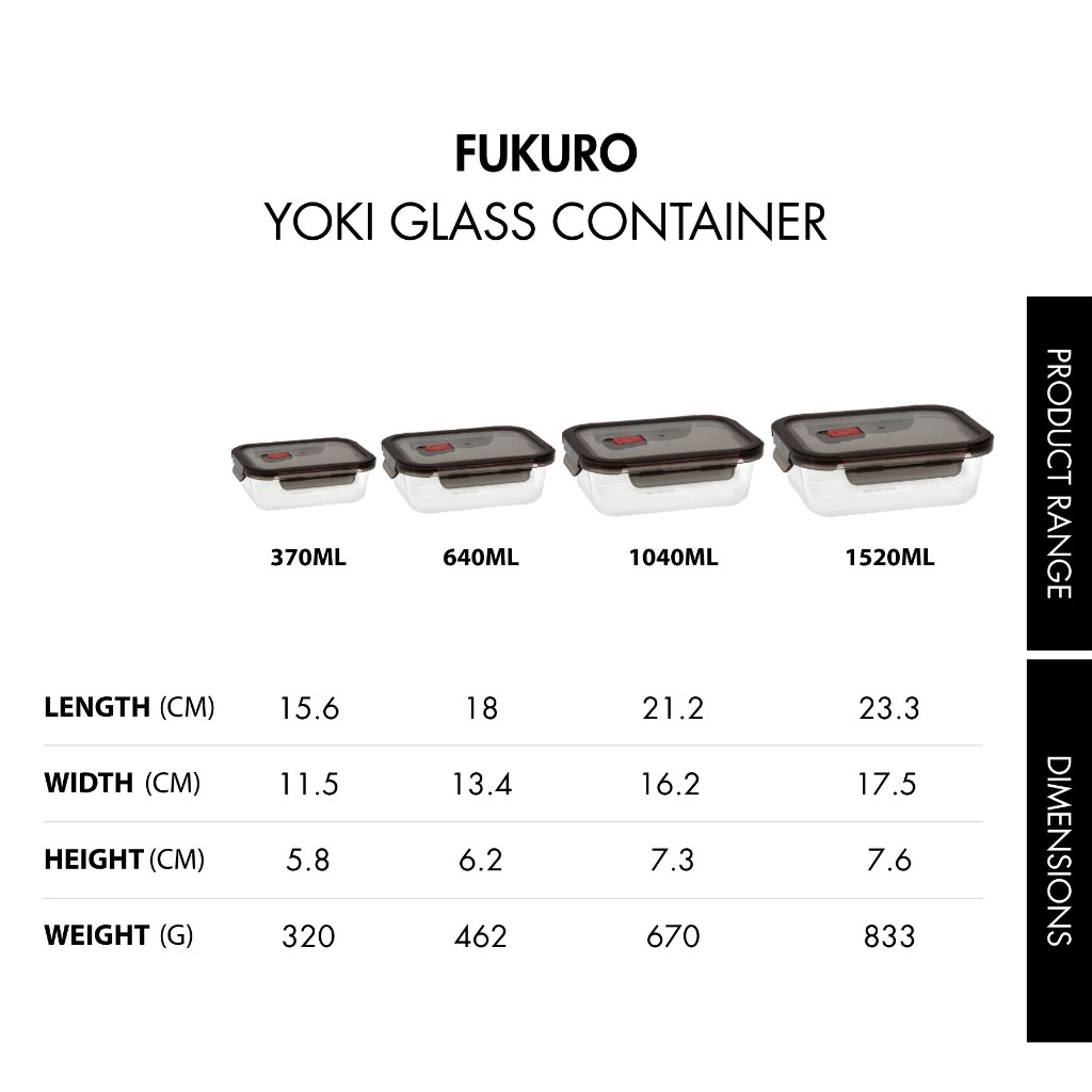 Fukuro Airtight Glass Food Container | Made with Yoki Borosilicate ...