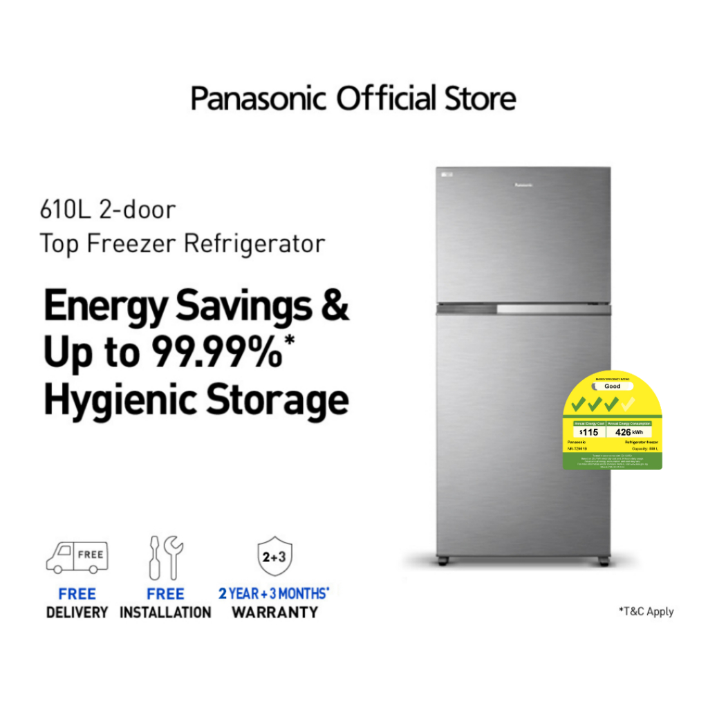 Panasonic 610L 2 Doors Refrigerator with Jumbo Freezer NR