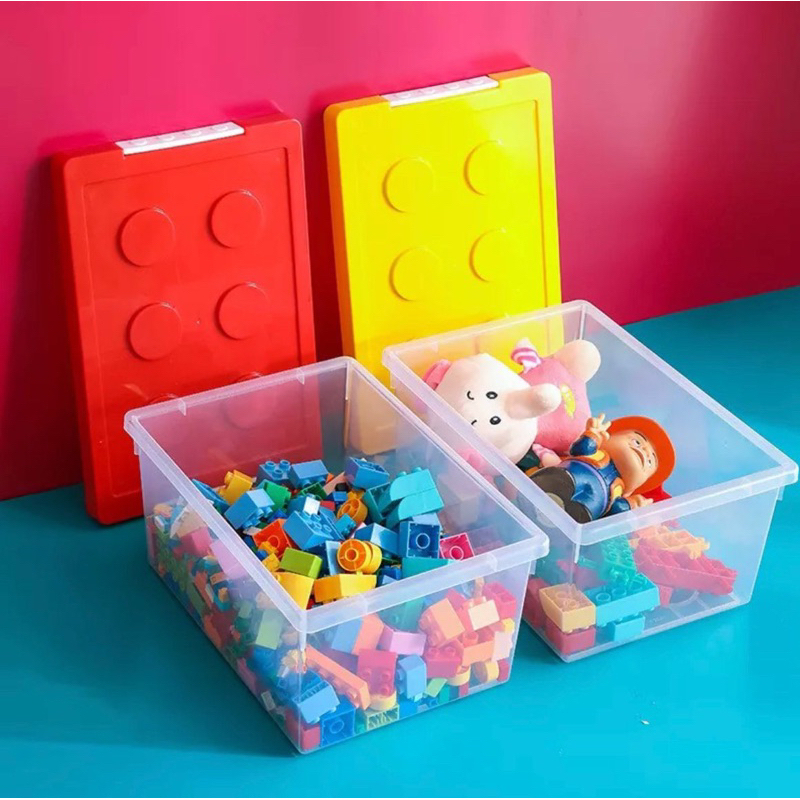 Lego-Style Stackable Storage Box for Kids | Colorful Toy Organizer with ...