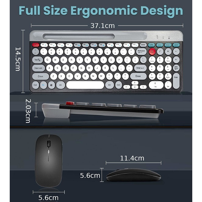 Bluetooth Rechargeable Keyboard - Multi-Device Switch typing between ...