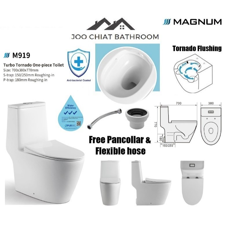Magnum NEW M919 Tornando flushing 1-piece model with Installation ...