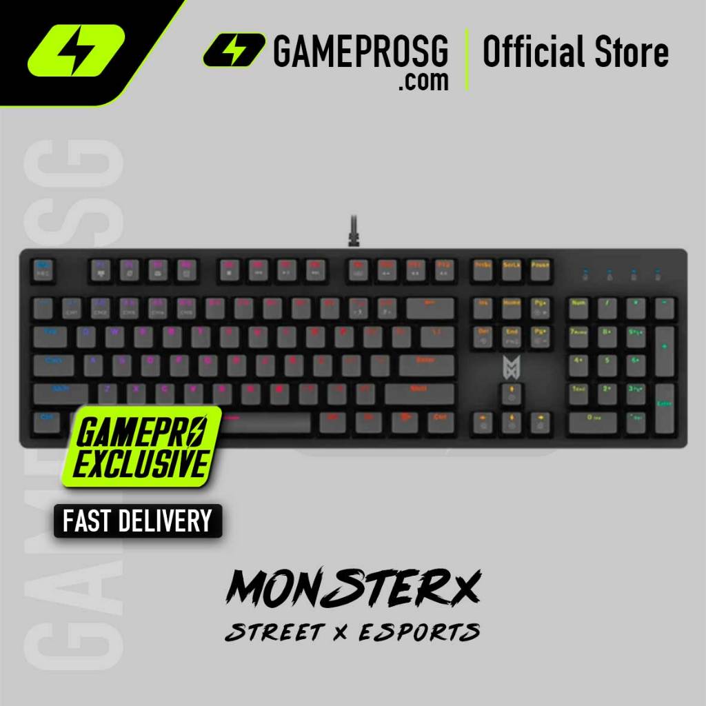 HARRY　MINOTAUR MonsterX MINOTAUR Gaming Keyboard — Ergonomic - Blue Clicky