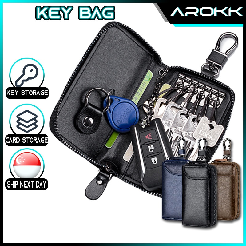 SG丨PU Leather Key Bag Key Case Multifunctional Key Pouch Business Car ...