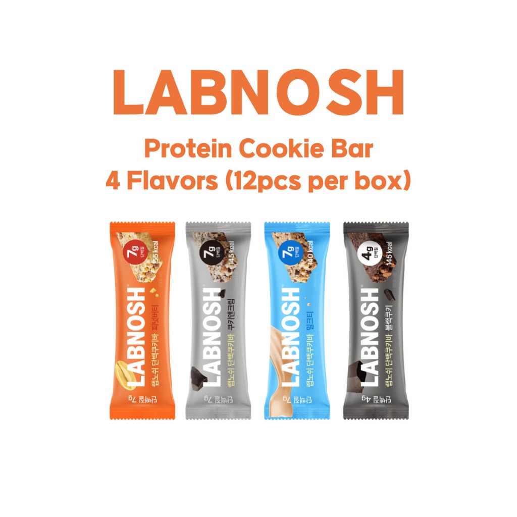 LABNOSH Protein Cookie Bar – 4 Flavors (12pcs per box) | Shopee Singapore