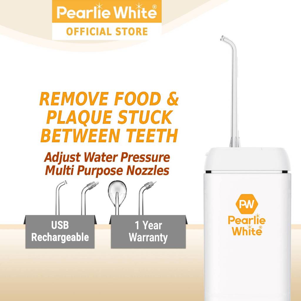 Pearlie White Portable Water Flosser - Compact, Portable, Waterproof ...