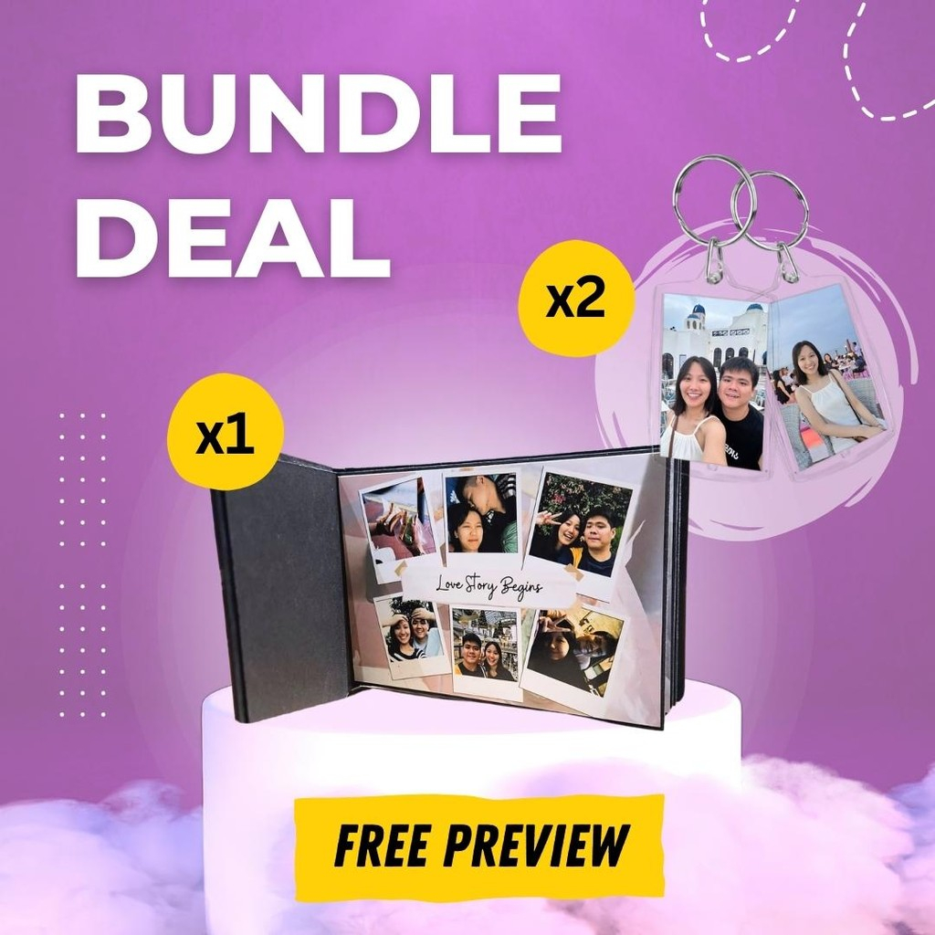 (Bundle Deal) Customised 4R Photobook + Rectangle Keychains x2 ...