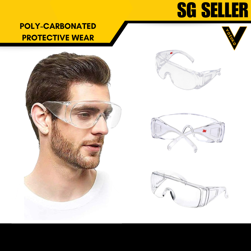 [SG SELLER] 3M 1611HC Safety Glasses Anti-Scratch Goggles Over ...
