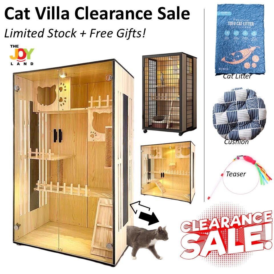 View of Spacious Cat House with Complete Accessories - The Perfect Cat Condo ...