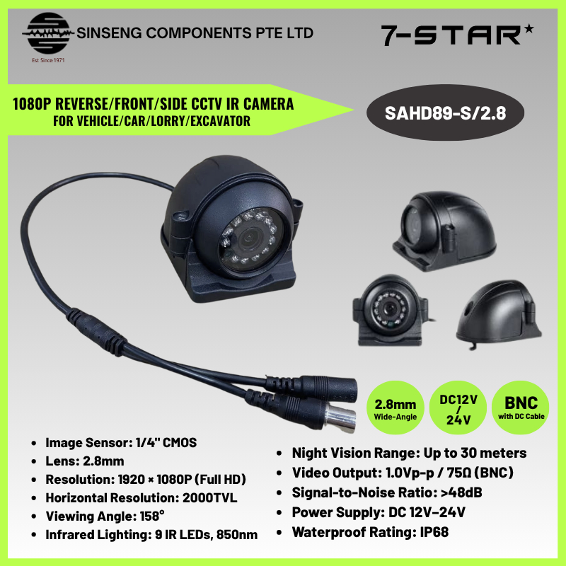 7-STAR* 12-24V FHD 1080P AHD IR Camera 2.8mm Wide Angle – Reverse/Front ...