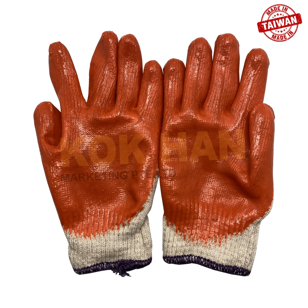 HANDPAL (Taiwan Made) Cotton Yarn Rubber Coated Glove [12 pairs] Anti ...