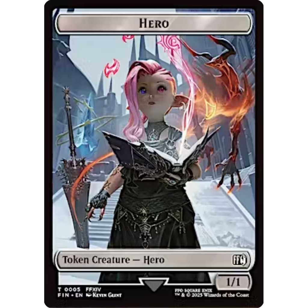 final fantasy mtg hero token MTG Final Fantasy Token, Hero 0009 / Elemental 0021
