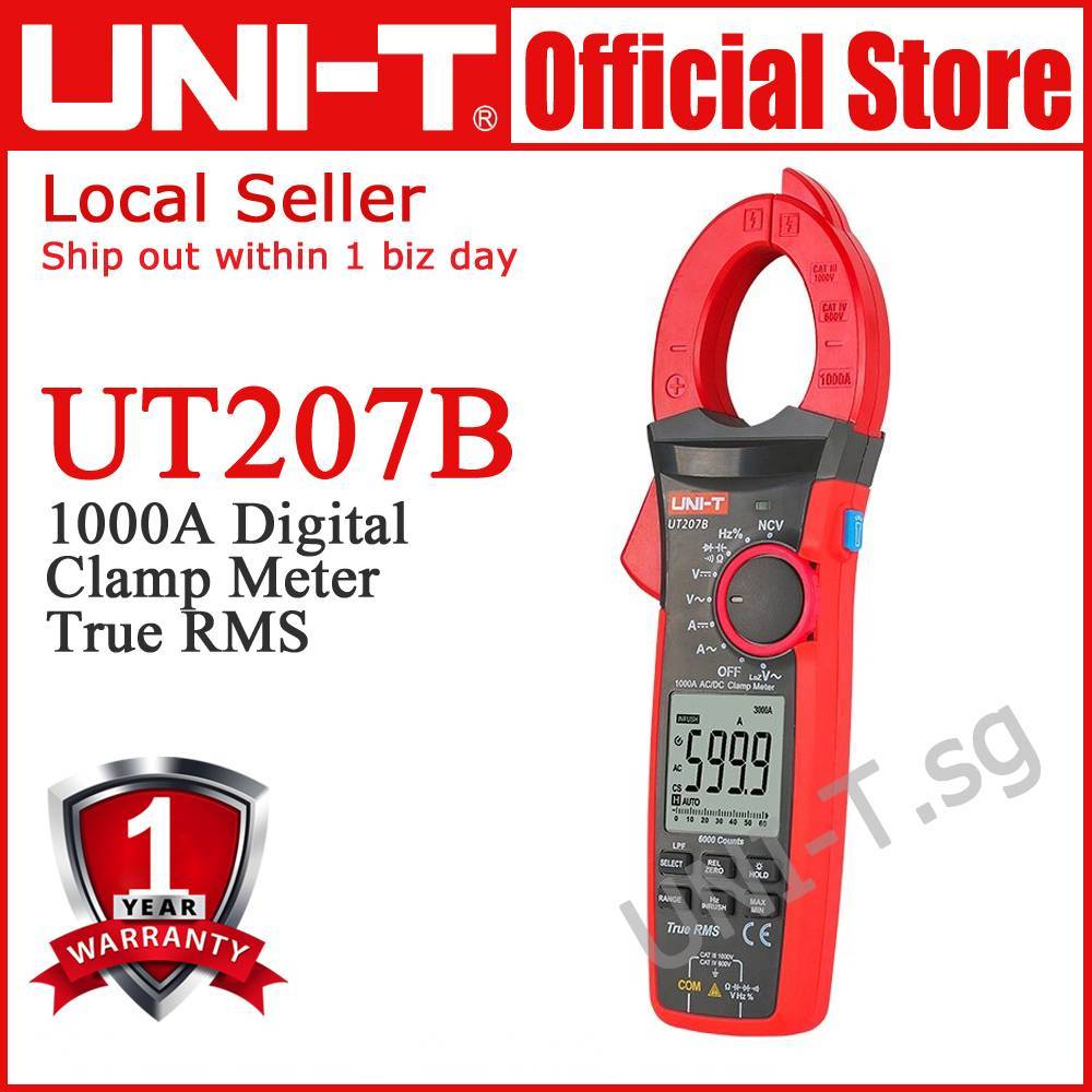 Uni-T UT207B UT208B UT205E 1000A True RMS Digital Clamp Meter | Shopee ...