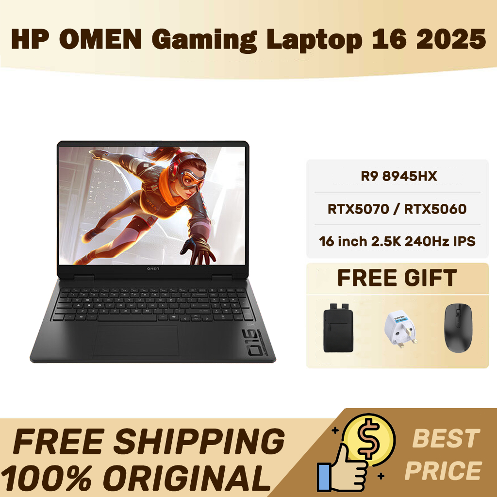 HP OMEN Gaming Laptop 16 2025 R9 8945HX RTX5070 / RTX5060 2.5K 240Hz ...