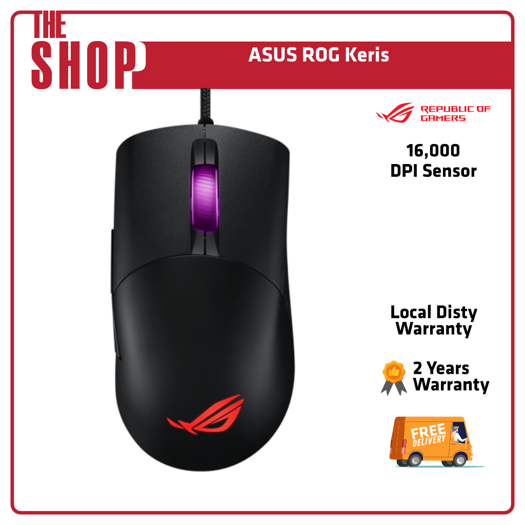 ASUS ROG Keris lightweight FPS gaming mouse - 16,000 dpi sensor ...