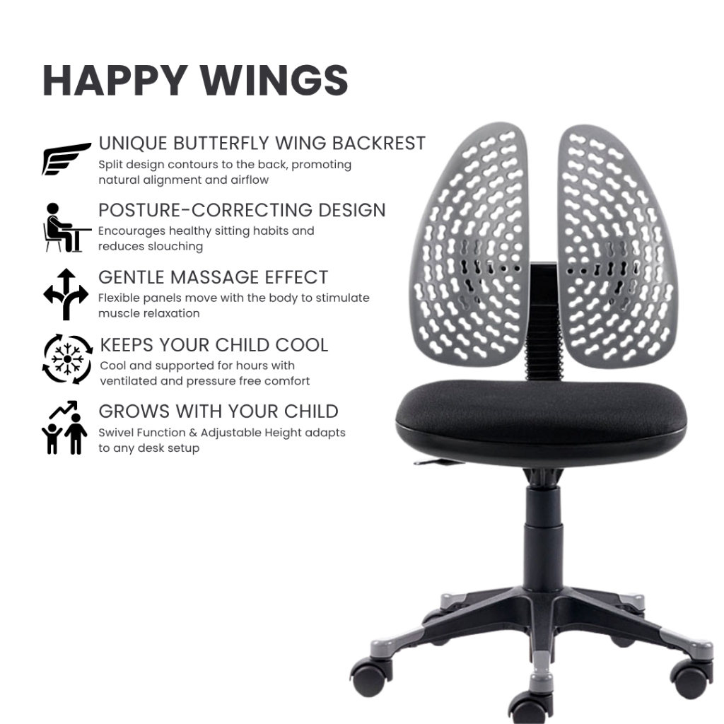 Progress Health Happy Wings - Ergonomic Orthoback Chair/ Office Chair ...