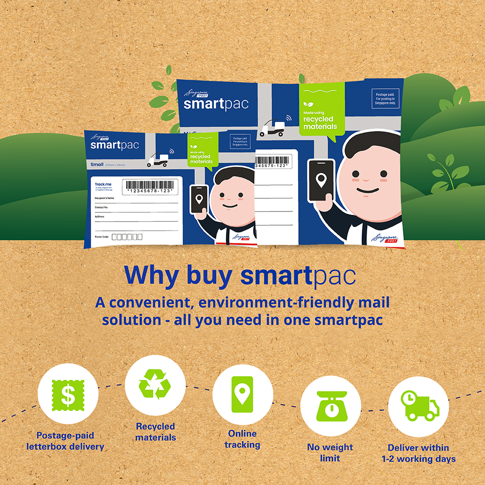 SingPost SmartPac - Postage-Paid Eco-Friendly Mailers (Small / Medium ...