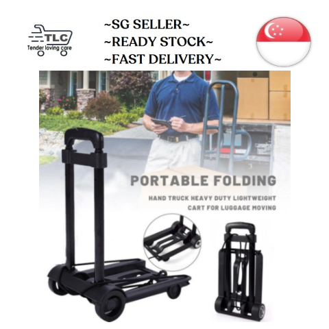 ⚡BEST DEALS!!!⚡Foldable Hand Truck Foldable Black Trolley On 2 Wheels ...
