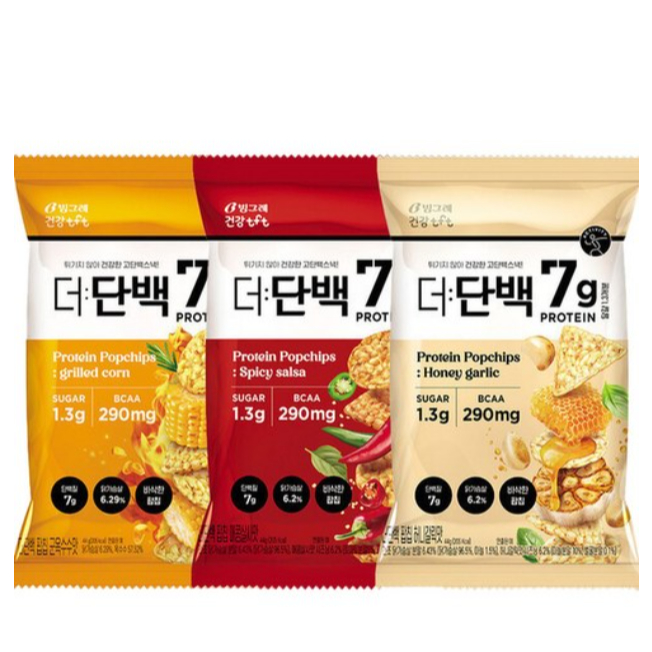 Protein Snack Pop Chips Corn/Honey Garlic/Spicy Salsa / 44g 3ea Choose ...