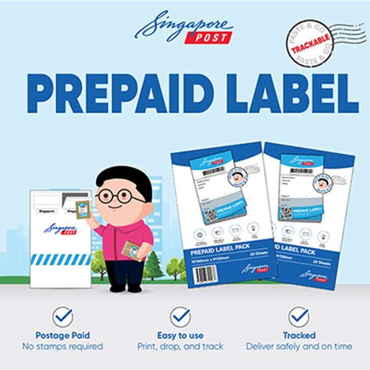 [Normal Mail] [1pc] SingPost Prepaid Postage Label Tracked to Letterbox ...