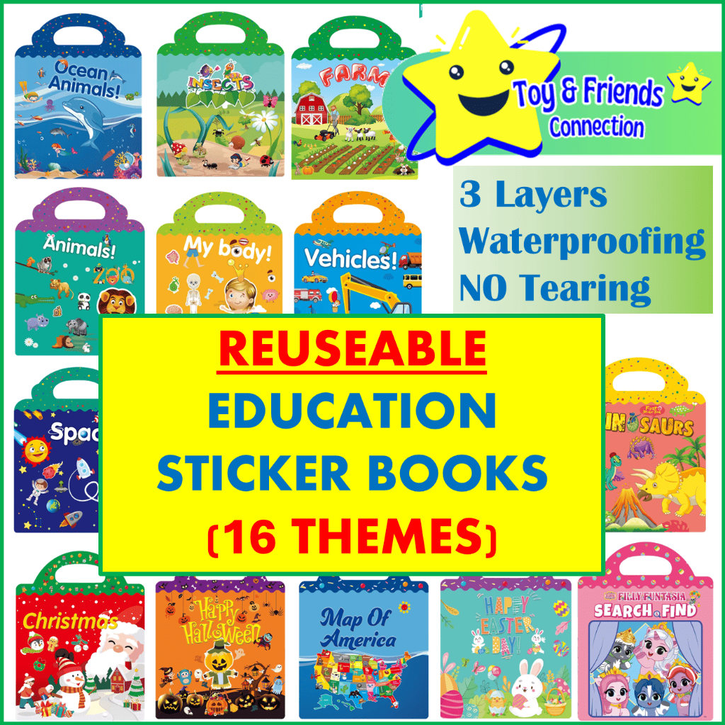 (SG New Arrival) Reusable Educational Sticker Book - Kids Activity ...