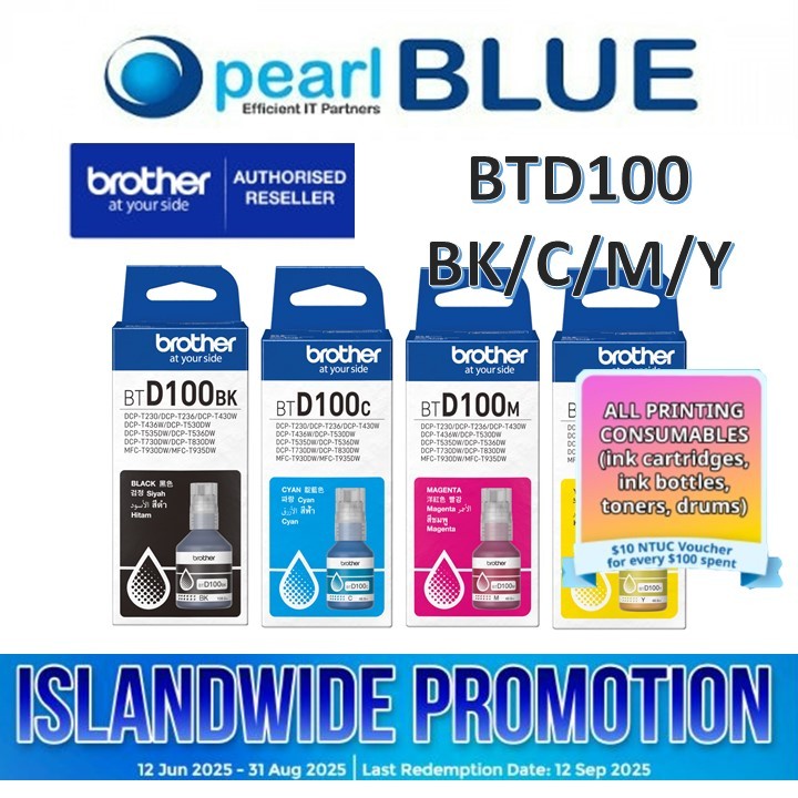 Brother BTD100 CMYK BTD100BK BTD100C BTD100M BTD100Y for MFC-T930DW ...