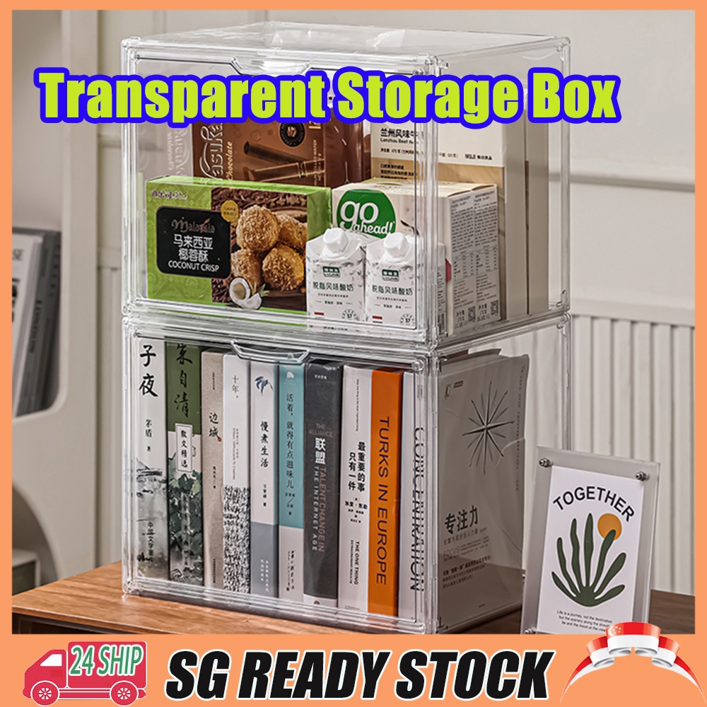 [SG STOCK] Transparent Storage Box Cup storage rack dust-proof double ...