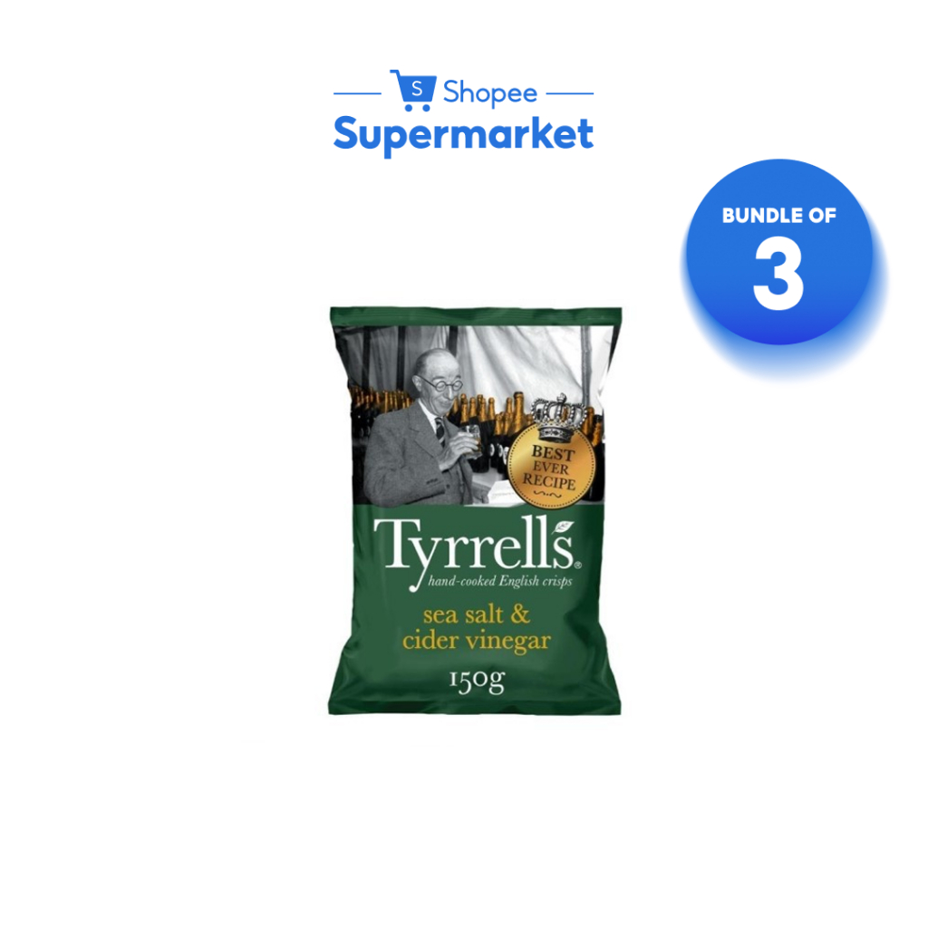 [Bundle of 3] Tyrrell'S Sea Salt And Cider Vinegar Potato Chips,150G ...