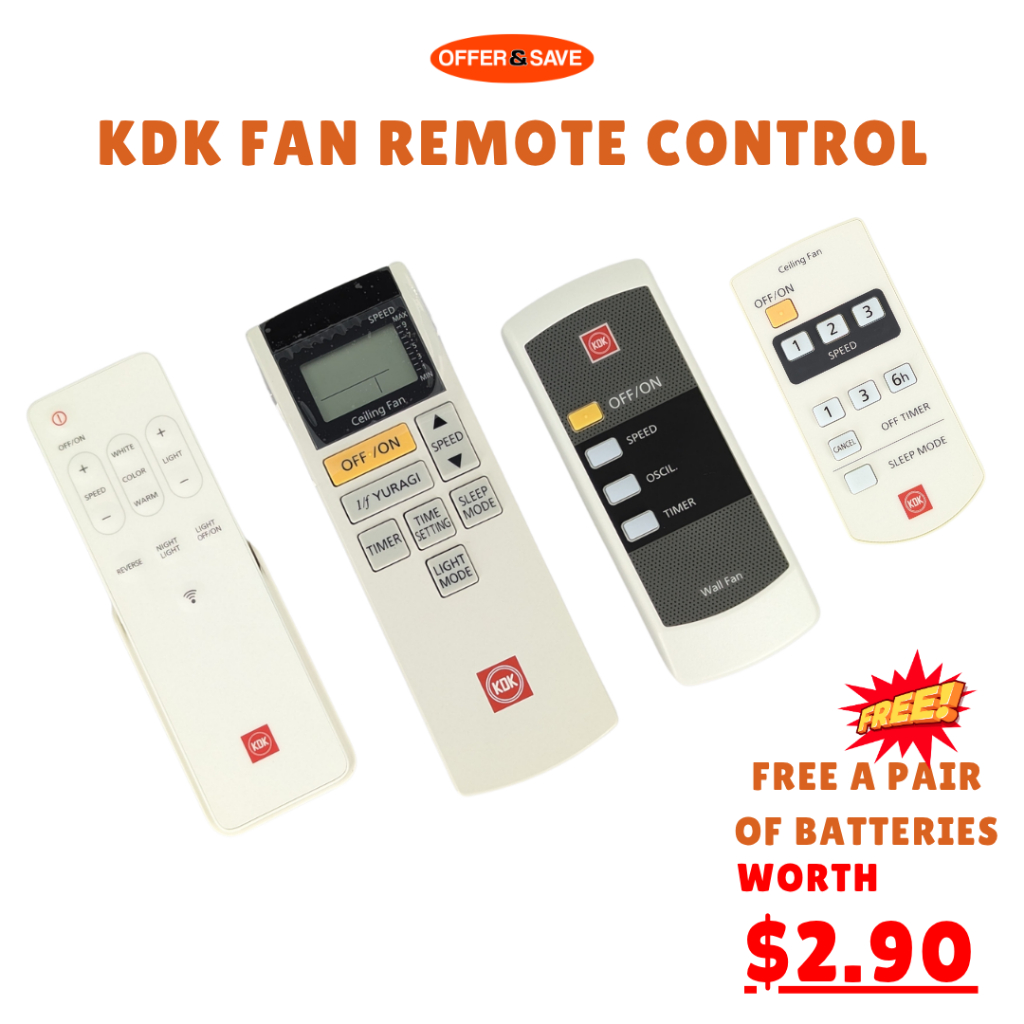 [FREE BATTERIES] KDK Fan Remote Controls / Panasonic / Multiple Models ...