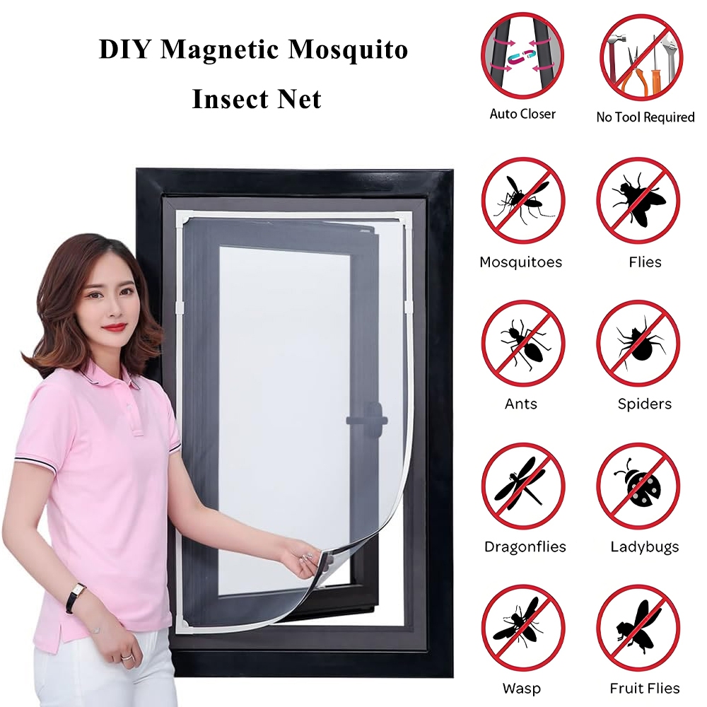 [SG Ready Stock] DIY Magnetic Mosquito Net and Insect Screen KIT Home ...