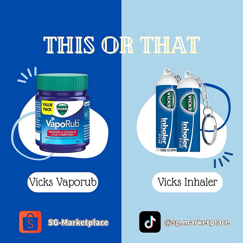 Breathe Easy Essentials | Vicks VapoRub Or Vicks Inhaler | Choose Your ...