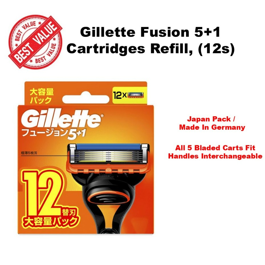 Gillette Fusion 5 Razor Shaver / Blade Refills 4s / 8s / 12s | Shopee ...