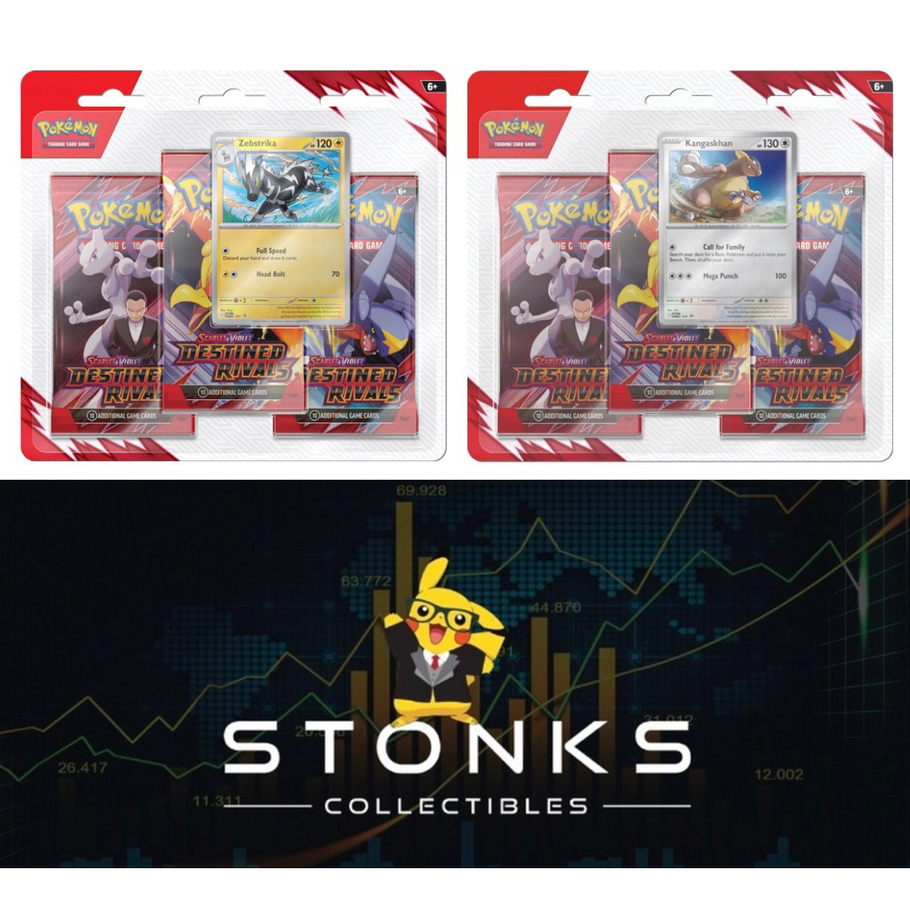 Pokemon TCG SV10 Destined Rivals 3 pack blister (SET OF BOTH DESIGN ...
