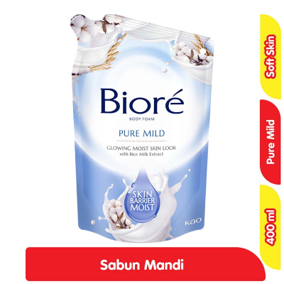 Biore Body Foam Moisture Care Pure Mild 400 Ml | Shopee Singapore