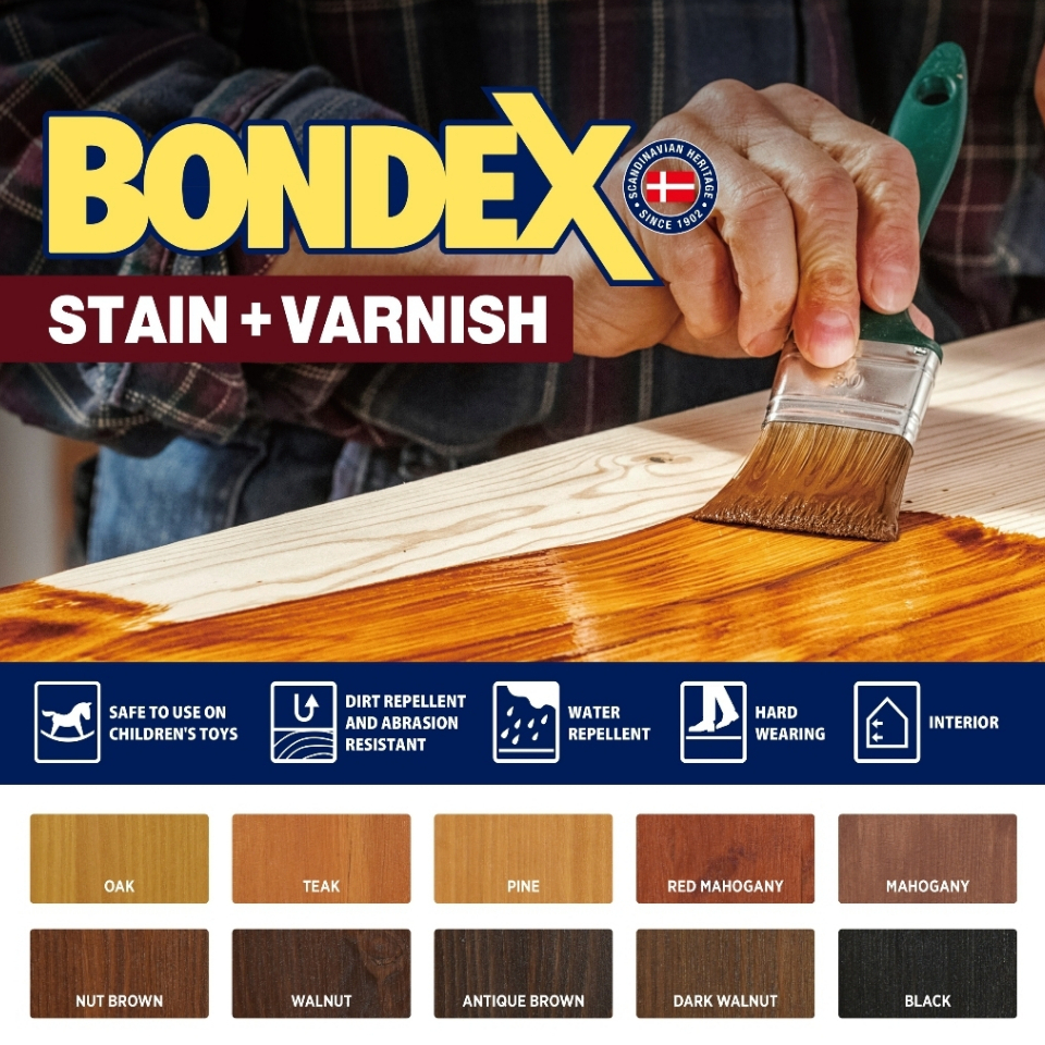 Bondex Water-Based Wood Stain and Varnish in Matt & Semi-Gloss Finish ...