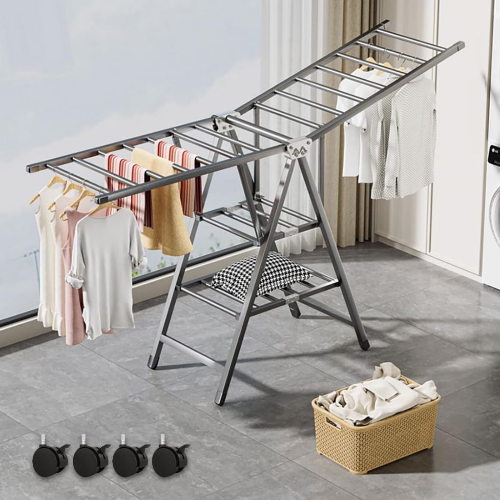  SG Stock Foldable Clothes Drying Rack Multifunctional Laundry Rack 