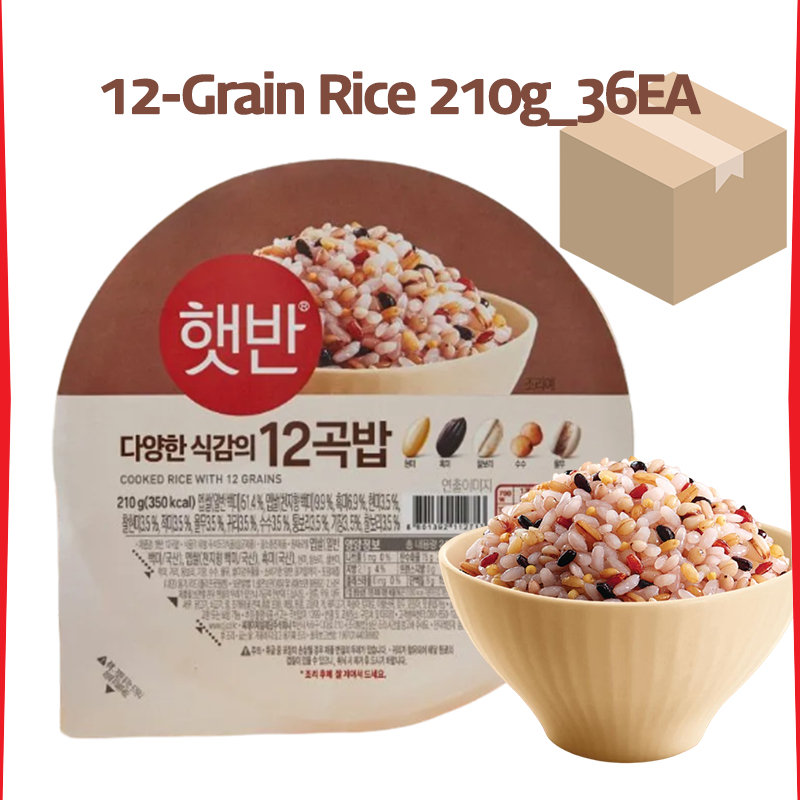 [Hatban] 12 Multi Grain Rice 210g x 36ea | Just like freshly cooked ...