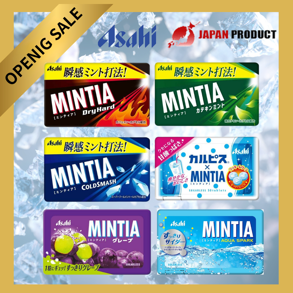 Mintia Mint Asahi flavor tablets Grape Dry Hard Cold Smash Calpis 50 ...