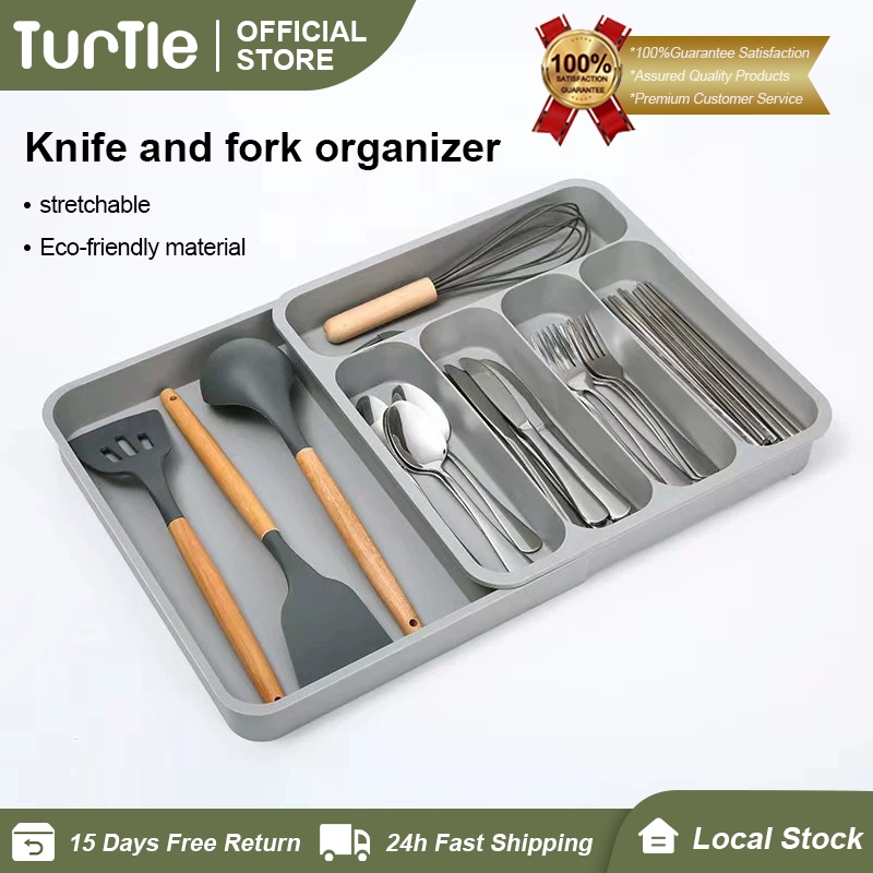 TURTLE Kitchen Cutlery Tray Extendable Compartment Storage Tray ...