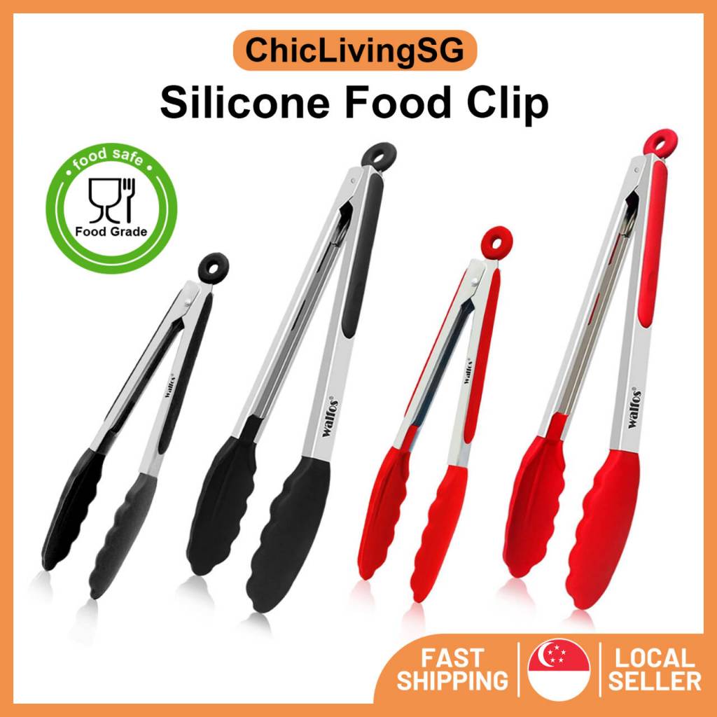 🇸🇬ISIYINER🔥 Food Grade Silicone Food Tong / BBQ Clip / Bread Salad Tong ...
