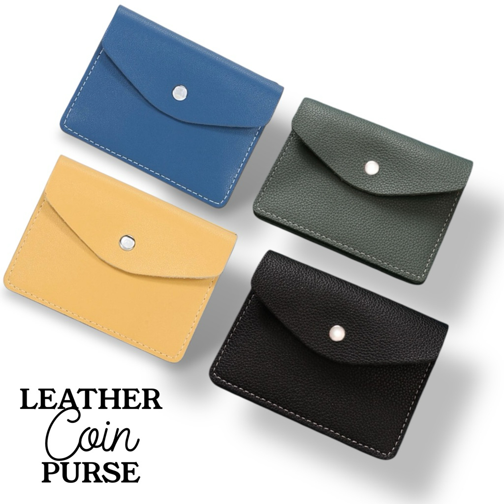 Envelope Design Leather Card Holder | Compact Coin Wallet | Multi-color ...