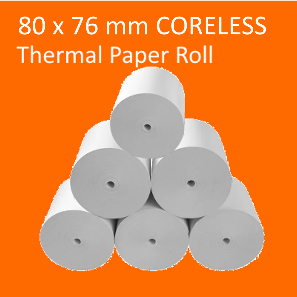 [Melpos] 80 x 76 mm Thermal Paper Roll (Coreless) | Shopee Singapore