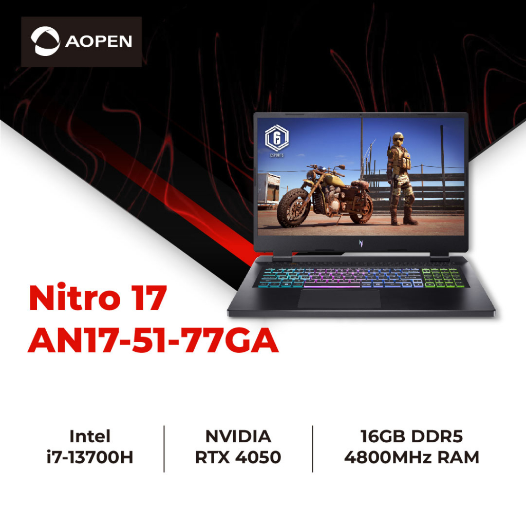 ACER NITRO 17 AN17-51-77GA 17.3” QHD IPS 165Hz NVIDIA RTX 4050 Gaming ...