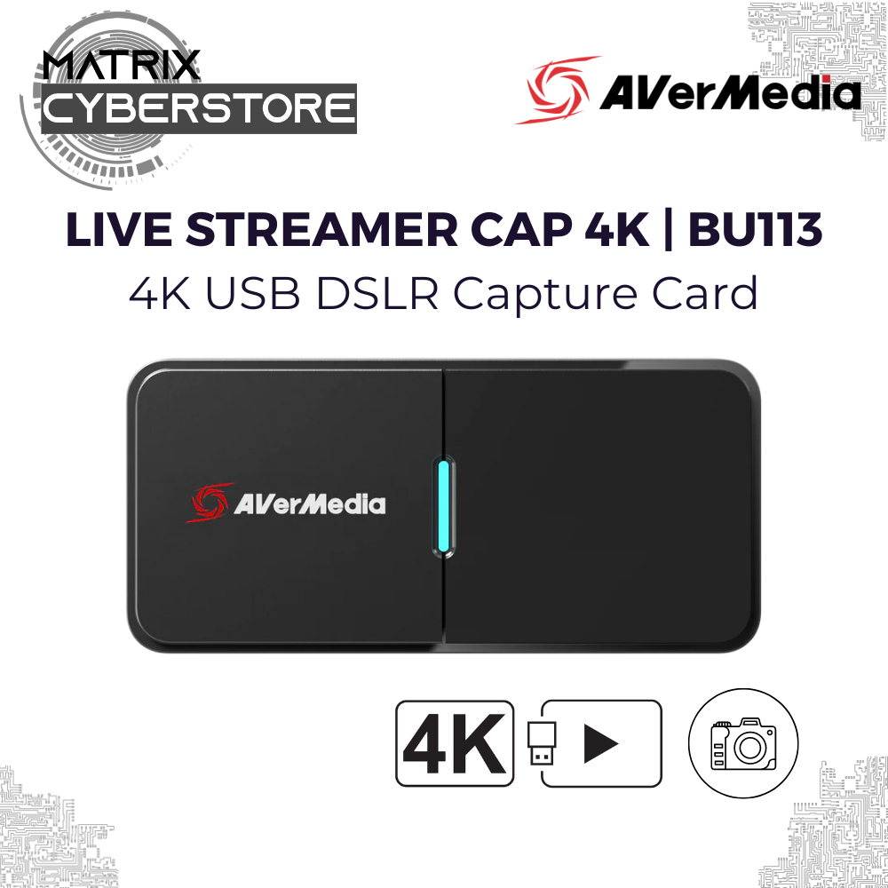 AVerMedia Live Streamer Cap 4K USB DSLR Capture Card BU113 4Kp30