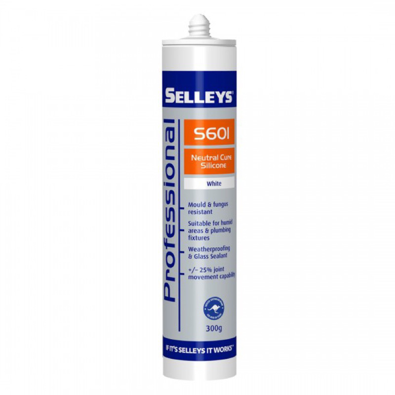 Selleys S601 Silicone Sealant Fungus Resistant 300g (Black, Clear ...