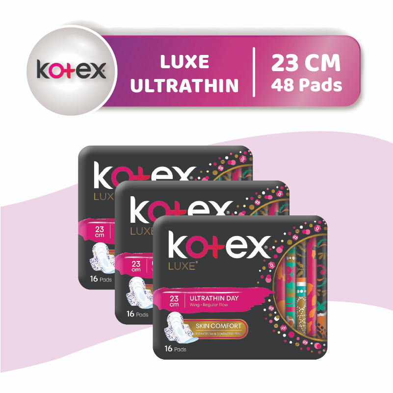 [Bundle of 3] Kotex Luxe Ultrathin Wing Sanitary Pads 23cm/28cm/32cm