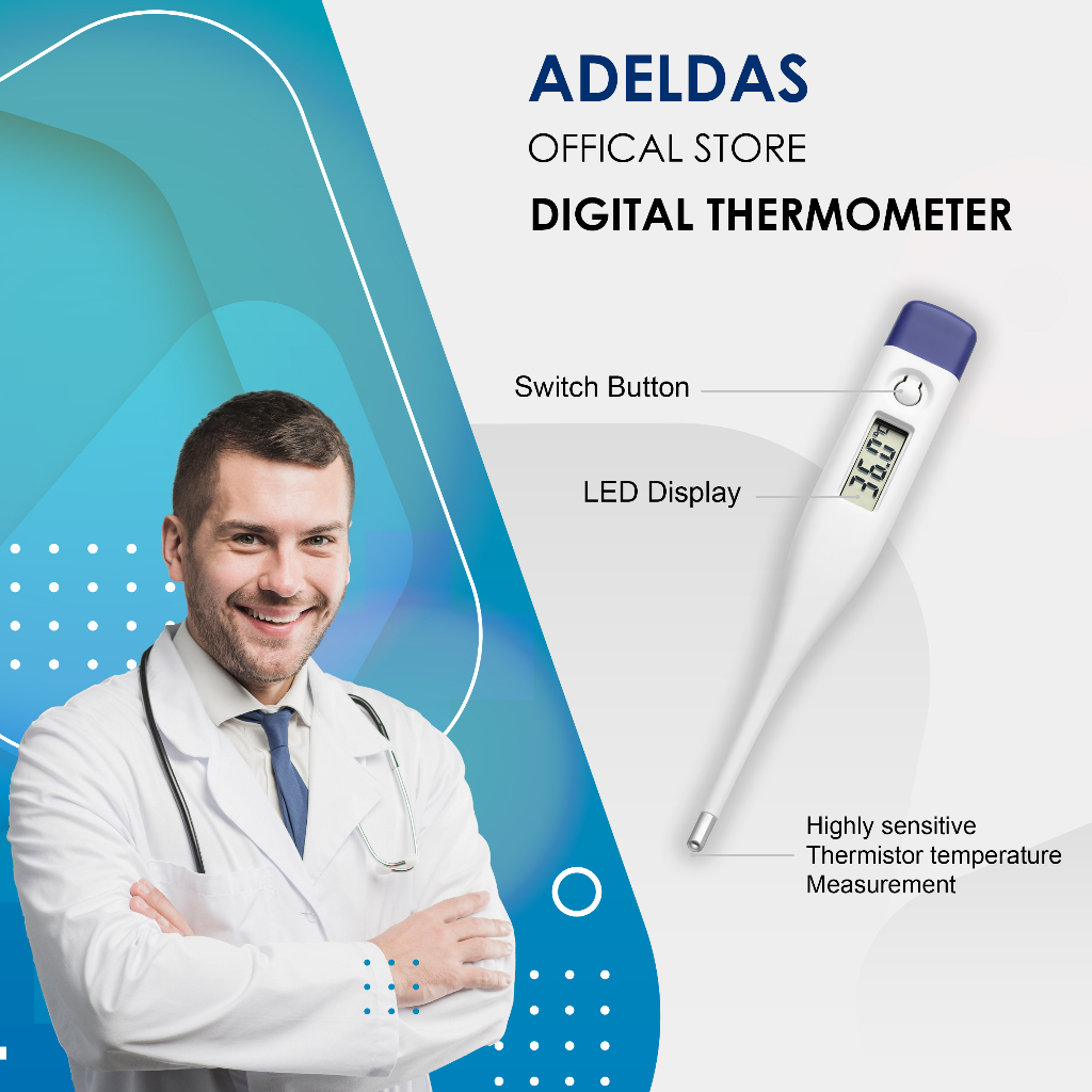 Medical thermometer Adult and Child oral and armpit digital LCD display ...