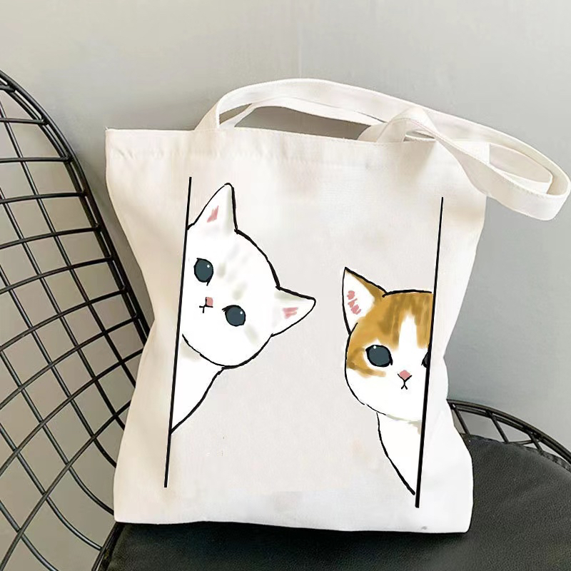TURTLE Korean Eco Canvas Bag Women Handbag School Bag shopping Tote bag Shopee Singapore