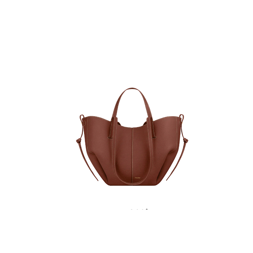 Polène  Bag - Cyme Mini - Cognac Textured Leather