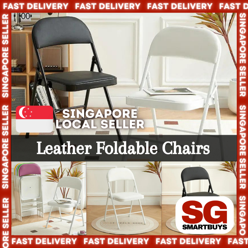 NO.1 LOCAL SELLER ★ High Quality Foldable Chairs PU Leather Cushioned ...