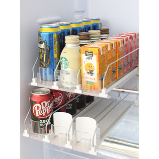 Beverage Can Organizer Pusher Glide Rack Cola Pop Soda Beer Can Water Bottle  Storage Dispenser for Refrigerator